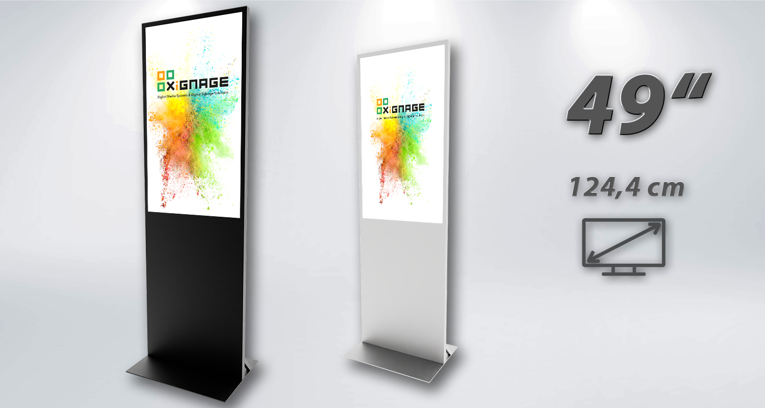 Schlanke Digitale Stele inkl. FullHD LCD- Display und Media Player. 124,4 cm (49")