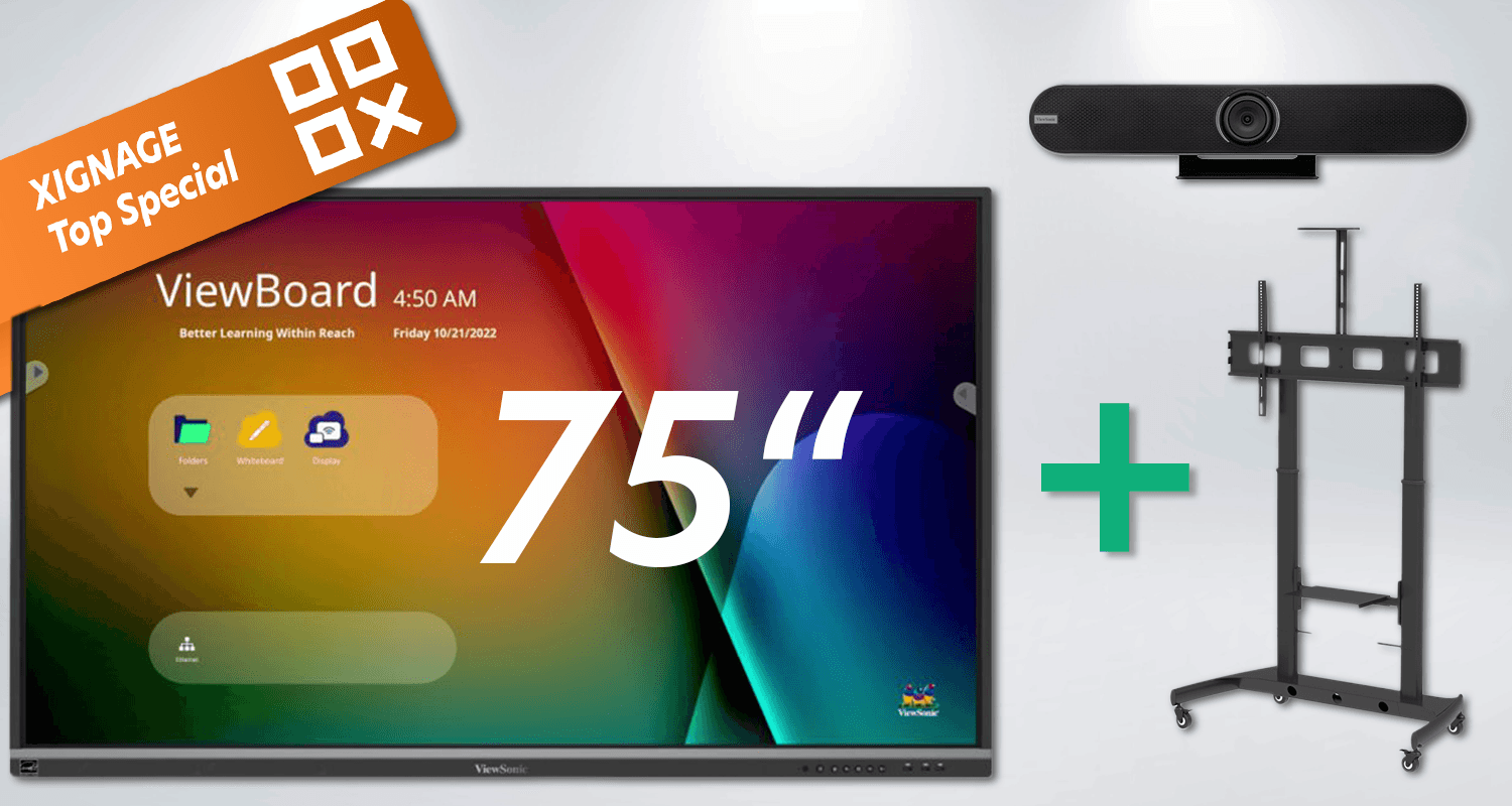 Konferenzraumtechnik Typ L | 190cm (75") - XIGNAGE.SHOP - Smart Digital Media Systems & Digital Signage Solutions