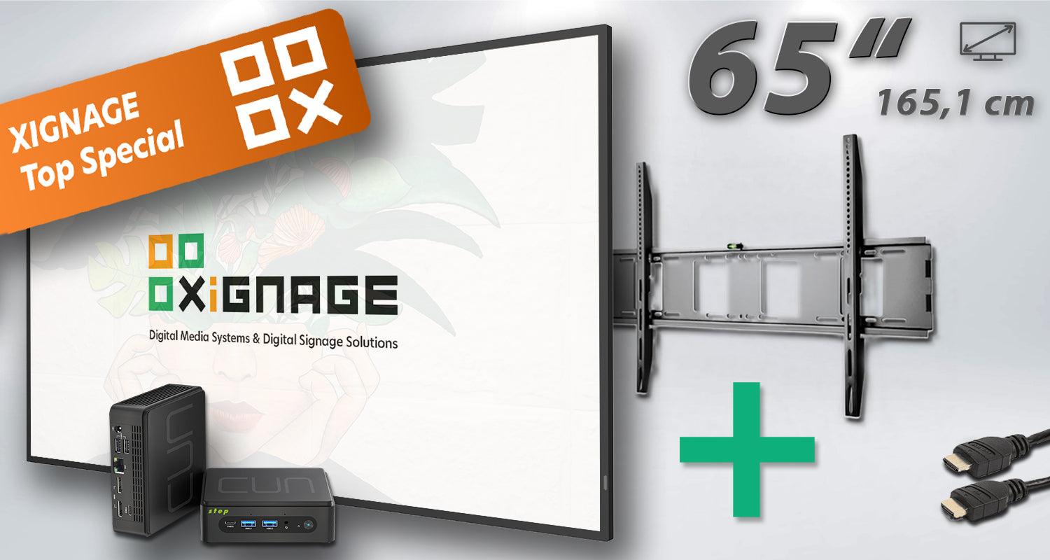 BASIC PRO-Paket: Philips D-Line 165,1 cm (65") - 5-teilig mit Performance-Mediaplayer (Windows) - XIGNAGE.SHOP - Smart Digital Media Systems & Digital Signage Solutions
