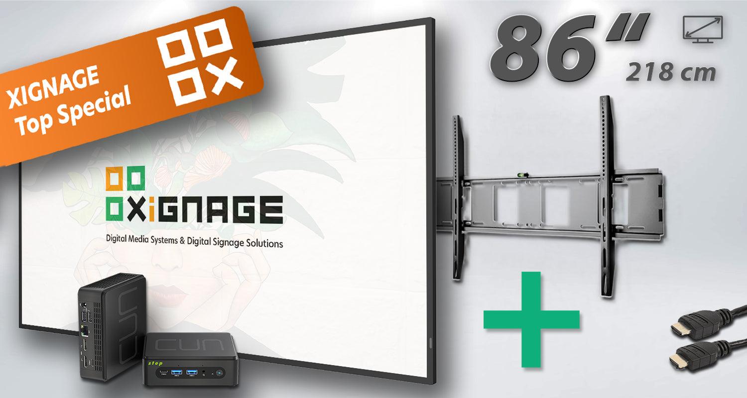 BASIC PRO-Paket: Philips D-Line 218 cm (86") - 5-teilig mit Performance-Mediaplayer (Windows) - XIGNAGE.SHOP - Smart Digital Media Systems & Digital Signage Solutions