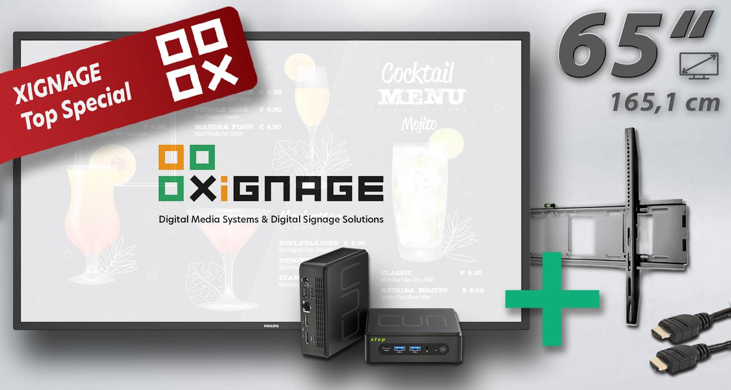 PROFESSIONAL-Paket: Philips P-Line 165,1 cm (65") - 5-teilig mit Performance-Mediaplayer (Windows) - XIGNAGE.SHOP - Smart Digital Media Systems & Digital Signage Solutions